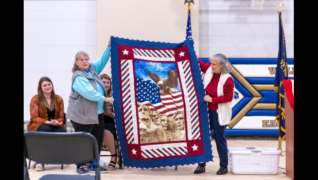One of the many quilts the Badlands Quilters sewed for local veterans and veterans in Fort Meade. Photo courtesy Mama Law’s Photos