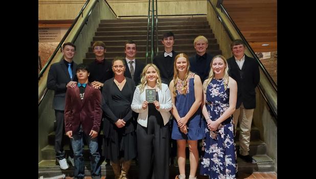 FHS Student Council ... Back row: Jackson Schauer, Drew Harper, Matthew Gray, Caden Selby, Jess Harper, and Cord Capp. Front row: Roy Antrim, Mrs. Deanna Fischbach, Skylar Vig, TyAnn Mortenson, and Harlie Heidler. Photo courtesy Deanna Fischbach