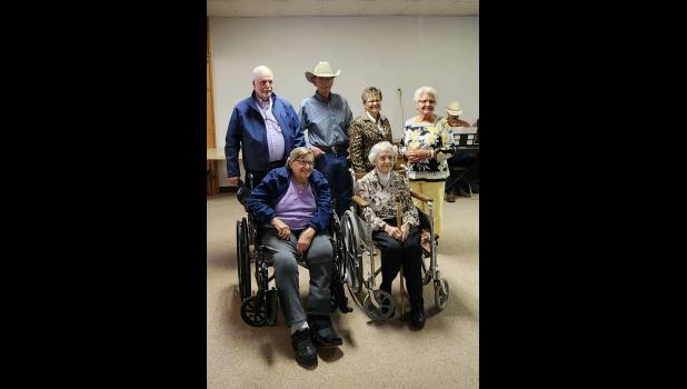 Irean poses for a picture with her children at her 100th Birthday celebration in Faith, SD. Back row: Wally Harper, Paul Harper, Linda Haines and Merle Doolittle. Front row: Cathy Ginsbach and Irean Jordan. Courtesy photo