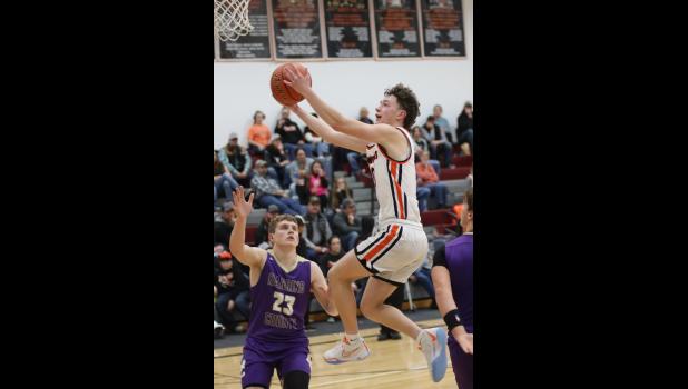 Jackson Schauer ... clearing two HC Ranchers to score in Faith on Saturday. Photo courtesy Alison Grueb