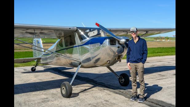 A well restored 1940s airplane came in from Spearfish. Courtesy Mama Law Photography