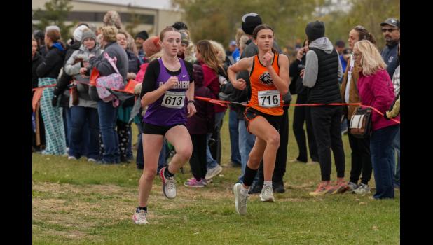 Anna McKinley places 56th with a time of 22:30.06 in her first appearance at the state meet. Photo courtesy of SDPB