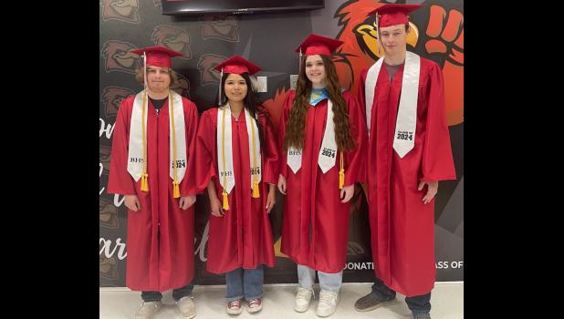 The 2024 Graduating Seniors received over $211,000 in scholarships! Pictured are Cohen Palmer, MaryAnn Lara, Abby Thompson, Rio Sexton.