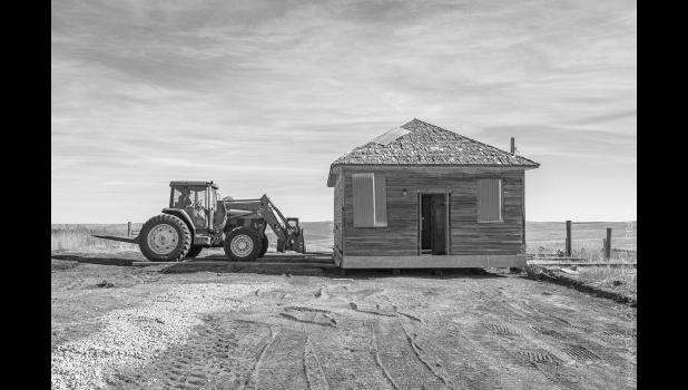 Moving Grandview Gallery to a temporary location in preparation for foundation work. Photo by Cristen Joy Photography
