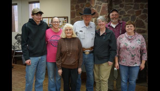 Duece Escott, Glenda Jorgensen, Iverne Holloway, Jim Holloway, Deb French, John Holloway, and Sylvana Holloway … celebrating family and 50 years of service. Courtesy photo
