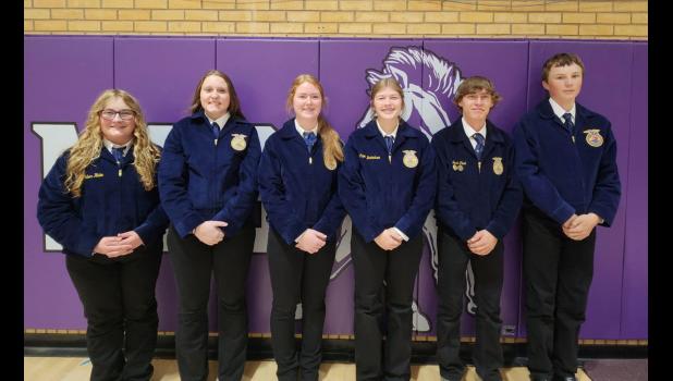 Kimber Hulm, Whitney Thompson, Sierra Hendrickson, Cheyenne Hendrickson, Josh Cook, Kort Ryen. Photo Courtesy Bison School