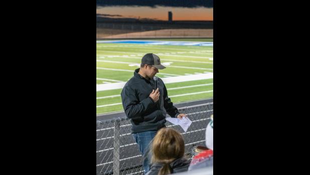 Ridge Sandal was a speaker during the Fields of Faith. Sandal spoke about Christ leading his life. Courtesy photo Mama Law’s Photos