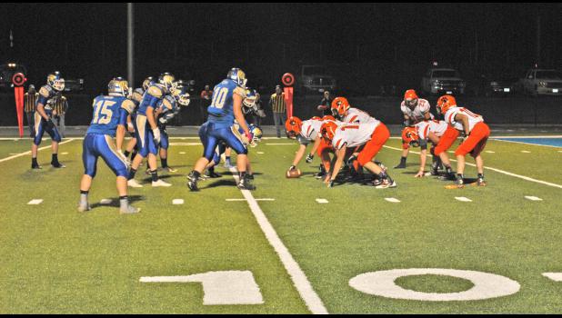 The Eagles preparing to hold off the Philip Scotties' offense.