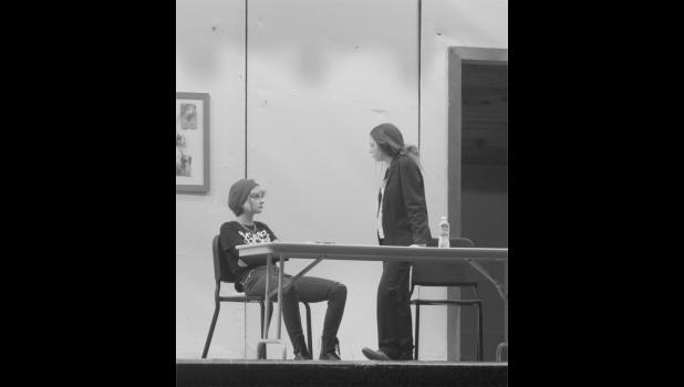 Tammy Blank (Hannah Brost) is not cooperating with detective Alethea Kustar. Photo by Mishayla Buchannan