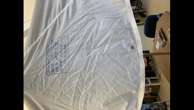 World War II parachute … donated to the museum. Photo courtesy Becky Ness