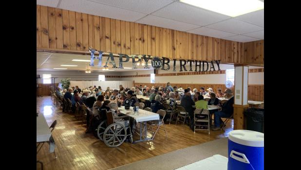 100 plus ... family and friends gathered at the Legion Hall to celebrate with Irean for her 100th Birthday. Courtesy Photo