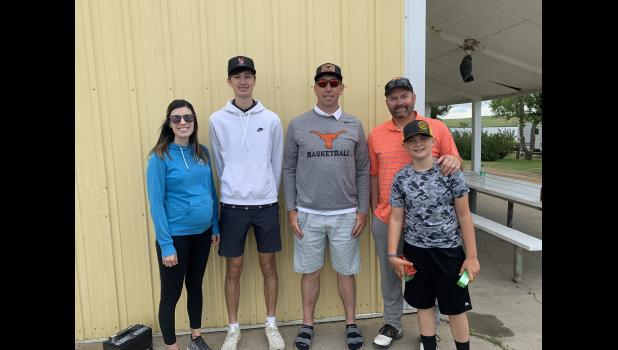 Third Place ... Shanna (Selby) Frank, Caden Selby, Travis Grueb, Luke Jones and Liam Jones. Photo courtesy Melinda Selby