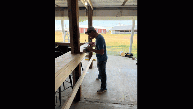 Finishing touches ... to the new bar area at the Fairgrounds. Photo courtesy Gnene Fordyce