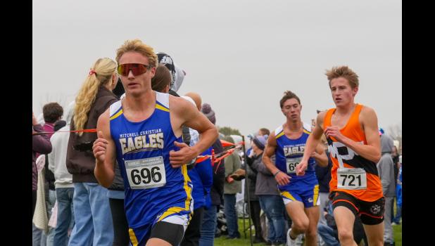 Jack Peterson places 2nd at the State B Meet with a time of 16:27.57. Photo courtesy of SDPB