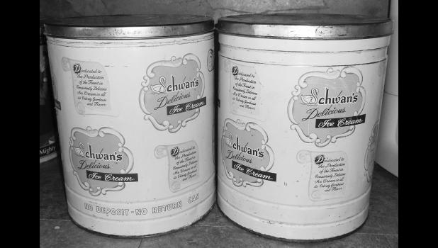 Original ice cream cans now house my flour and sugar.