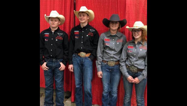 Tace Berglund, Colby Olson, Rylee Price, and Tandee Nelson. Photo courtesy Mindy Berglund