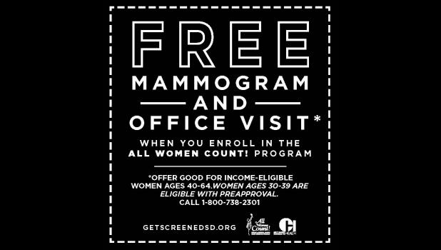 PHSI encourages all women who are eligible to enroll in the All Women Count! program to earn a free mammogram and office visit. Chelsea Tobin