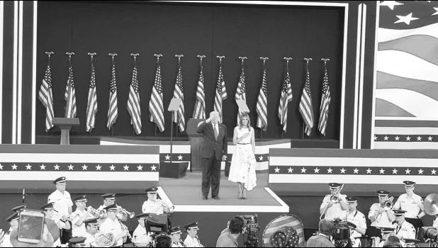 President Donald Trump and First Lady Ivanka Trump greet the crowd at the Fourth of July celebration in the Black Hills on Friday, June 3. Photo by Lynette Tollakson