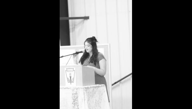 Seiney Moore speaks about continued NHS membership criteria. Photo by Krisanna Thomas
