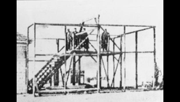 The last gallows … built at Bison, near the county jail in Perkins County, SD. Photo courtesy Perkins County Courthouse