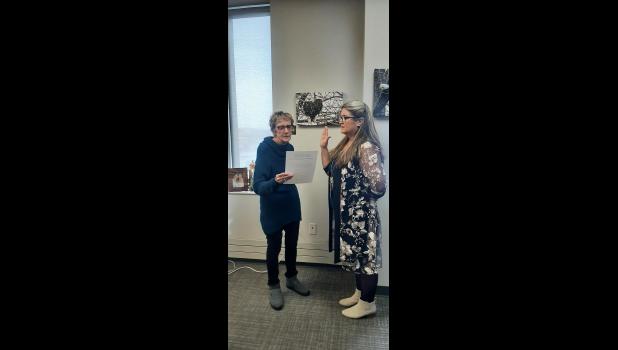 Annette Brant took her oath of office on Monday, Jan. 6th for the Pennington Co. Treasurer. Courtesy Photo