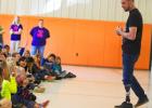 Grave Digger’s Cole Venard visited Jones County Elementary School on Thursday, May 19 as a special last day of school surprise. Venard answered questions from the students, shared his story, signed autographs and he even helped pie his mom, Tammy Van Dam, and Lorrie Esmay!
