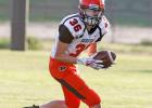 Along with other game action, Philip’s Conner Dekker (wide receiver/defensive back) caught three passes from Jet Jones, during the Jones County/White River Wolverines.