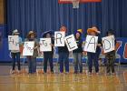 Jones County staff Katie Venard, Deb Venard, Tammy Van Dam, Jeanette Drayer, Christina Borah, Holly Stewart and Teri Kinsley performed a short skit to kick off the reading party!