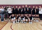 LMC Champs ... Back row: Assistant Coach Megan Drum, Manager Melody Ilesanmi, Shaie Veit, Jae’cyn Starr, Kambelle Schauer, Tandee Nelson, RyLee Price, TyAnn Mortenson, Journey King, Emilee Smith, Ann Ulrich and Head Coach Brooklyn Schauer. Front row: Bridgett Lemmel, Kaia Day, Katie Sheridan, Skylar Vig and Reagan Grueb. Photo credit Amie Schauer