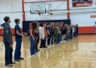 Faith School District ... students receiving direction regards their parts in the upcoming play “On the Road to Bremen Town” to be held in Faith. Photo courtesy Faith Arts Council