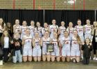 West River Tournament Champions ... Back row: Head Coach Bryan Carmichael, Mikenzy Afdahl, Manager Melody Olugbenga , Aspen Senn, Cashley King, Brynlie Price, Sawyer Simons, Raynee Jones, Whitnie Veit, Katelyn Totten, Tayvin Peterson, Shaie Veit, Bridger Frei, Brooklyn Schauer and Doug Schauer. Front row: Assistant Coach Cally Garrigan, Manager April Ulrich, TyAnn Mortenson, Ann Ulrich, Kambelle Schauer, Tandee Nelson, Jae’cyn Starr, Kaylee Smith and Madelyn Garrigan. Photo courtesy Amie Schauer