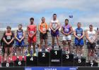 Lincoln Koehn, of Kadoka Area, is the 2024 State B Discus Champion with a throw of 173-05! Evan Kroetch, of Philip, places second with a throw of 160-09. Photo courtesy of South Dakota Public Broadcasting