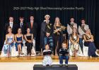 PHS 2026-2027 Homecoming Royalty - Back row (standing l to r): Owen Harty, Xander Harry, Brodie Puhlman, King Stetson Jones, Queen Paige O’Connor, Randen Wishard, Oakley Menzel. Front row, sitting: Millie Clark-Carley, Maysa Jones, Mesa Mangis, crown bearers - Hazel Kjerstad and Conlee Schofield, Kale Peterson, Kaydence Eisenbraun. PHS Homecoming Royalty Court