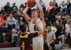 Joel Gifford ... scoring against the Mott-Regent Wildfire in Faith, on January 4, 2020. Longhorns won the Varsity game with a score of 590 to 20. The Longhorns now have a 5-0 season. Photo courtesy FHS Journalism/Yearbook