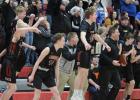 The winning reaction … players, coaches, and fans alike were very excited at the conclusion of the SoDak 16 game against Marty held in Chamberlain, SD, on Tuesday, March 10, 2020. The game ended with Faith punching their ticket to the State B Tournament in double overtime. Photo courtesy Alison Grueb