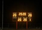2020 … displayed on the football field scoreboard. Photo courtesy FHS Journalism/Yearbook