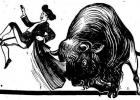 Advertisement for fight between matador and buffalo. Photo courtesy Salt Lake Telegram