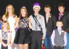 Courtesy Photo Coronation for the 2016 New Underwood Homecoming royalty was held Monday evening, Sept. 12. From left are , junior attendantKelsie Anderson, Fallon Condra, Sierra Oberlander, Brianna Philipsen, Queen Carissa Anderson, King Clay Paulson, Cade Venuizen, Wylie Brunson, Conner Gueno and junior attendant Colton Cogdill. In front are crownbearers Rose Stangle and Cau Rodenbaugh.