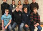 FFA Officers ... Back row: Brigg Price-Co-Parliamentarian, Tristan Kennedy-Treasurer, Bridgett Lemmel-Reporter, Billie Kilness-Secretary, and Cord Capp-Historian. Front row: Waycee Nelson-Sentinel, Corbin Mackaben-Vice-President, Ian Arneson-President, Hudson Fischbach-Chaplain and Co-Parliamentarian. Photo courtesy Elke King