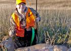 A proud young hunter shown with her harvested deer from the 2016 South Dakota Game Fish and Park Youth Hunt and Camp.