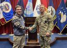 Mason Medrud ... pictured with Sergeant First Class Todd Wientjes following his oath in Sioux Falls, SD. Courtesy Photo