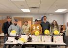 Certified Firefighters ... with their protective gear and certificates of completion. Pictured L to R: Scott Gray, FVFD Training Officer, Glenn Palmer, Joe Taylor, Brian Totten, Jade Mortenson and Lenae Hulm. Courtesy Photo