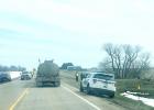 City of Faith police office Robert Book visiting with checkpoint deputies east of Faith, SD.