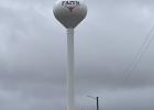 New Water Tower ... white painted exterior including an orange FHS Longhorn logo. Images of the interior include a view of the mechanics and ladder. There are 187 ladder rungs to get to the top, the tank holds 250,000 gallons, it took 4 days to fill and it has an automatic mixer so the water is always moving. Photos courtesy Jon Collins