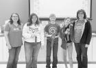 Tammy VanDam, Bailey Smith of Lyman, Jesse Schoon, Avery Martinez, and Beverly Ball. Jesse Schoon was awarded a top purple ribbon for his illustrated talk on 4-H visual arts. Photo by Jesse Schoon