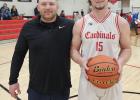 Rylee Veal, a junior on the Cardinals Varsity Basketball Team, hit his 1,000 career point mark during the first quarter in the game Saturday evening with Mott.