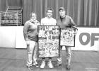 Wyatt Olson hit 1,000 career points at the game in Bennett County on February 19! Pictured here with his proud parents Kim and Cliff, and framed photo collages by Barb Hockenbary. Congratulations on a stellar achievement, Wyatt! Photo by Barb Hockenbary Photography