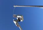 City Foreman Jon Collins … replacing one of the older street lights for the LED version. Courtesy photo